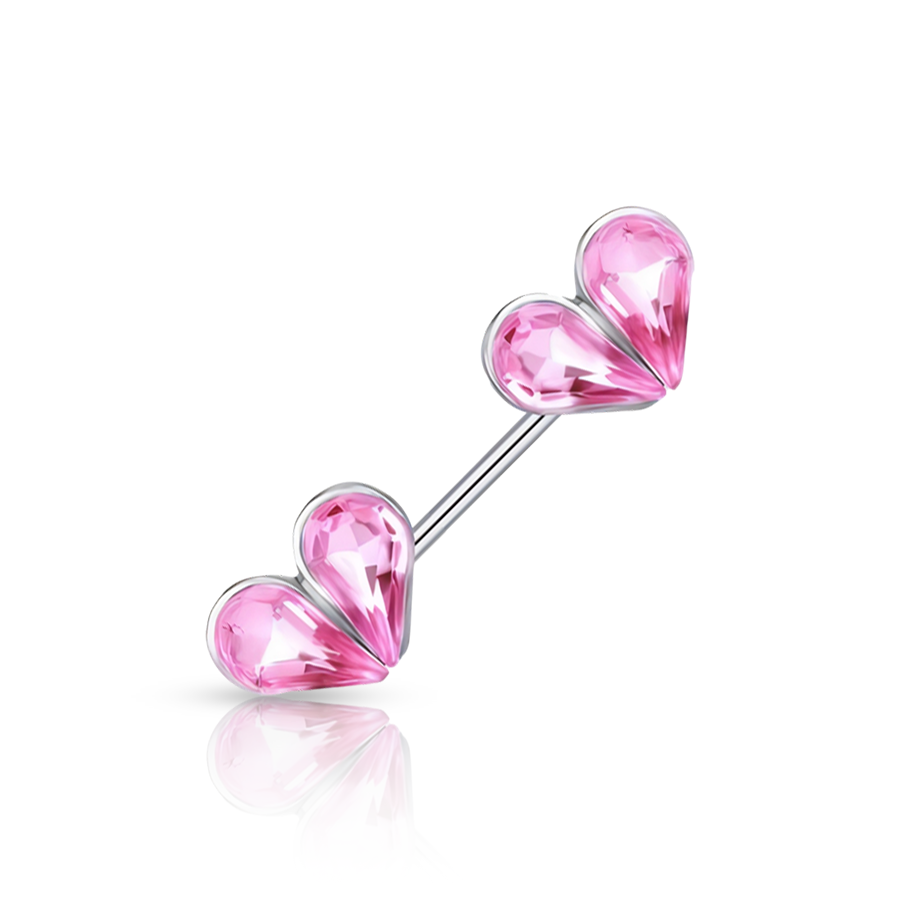 Pink Heart Nipple Piercing