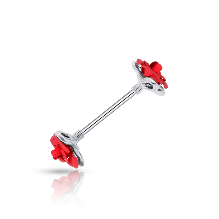 Red Rose Nipple Piercing