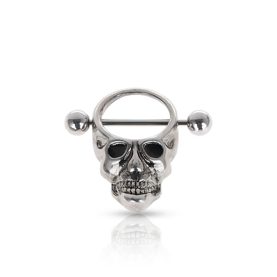 Big Skull Nipple Piercing