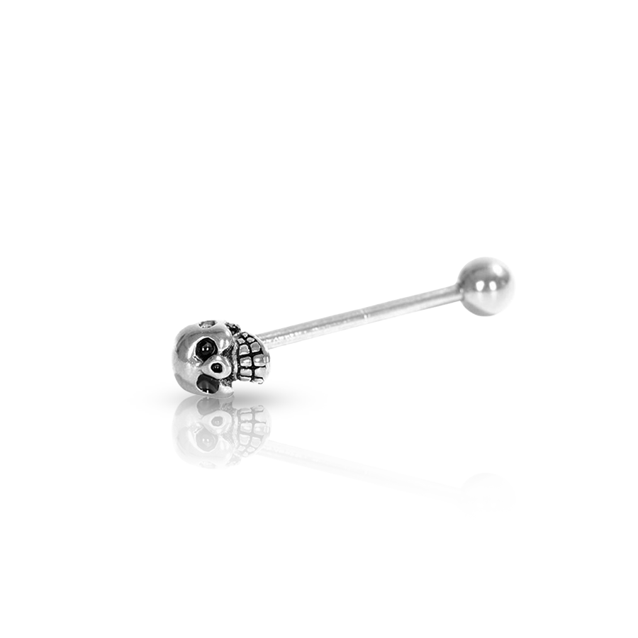 Skull Tongue Piercing