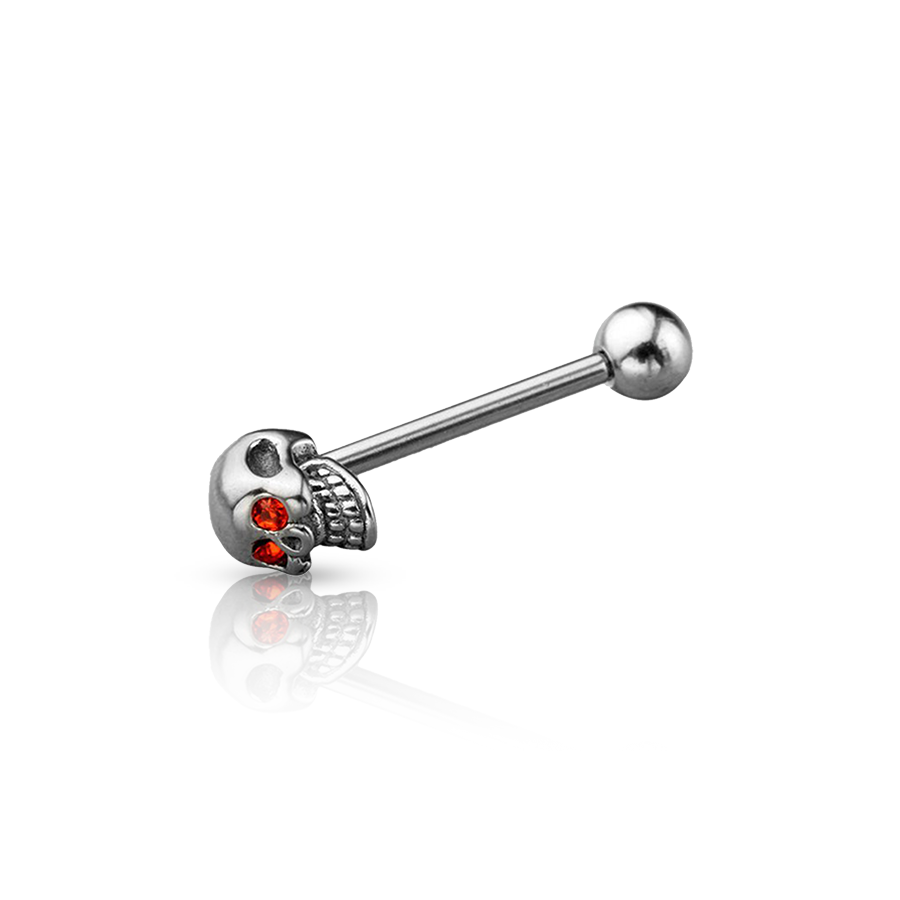 Skull Tongue Piercing