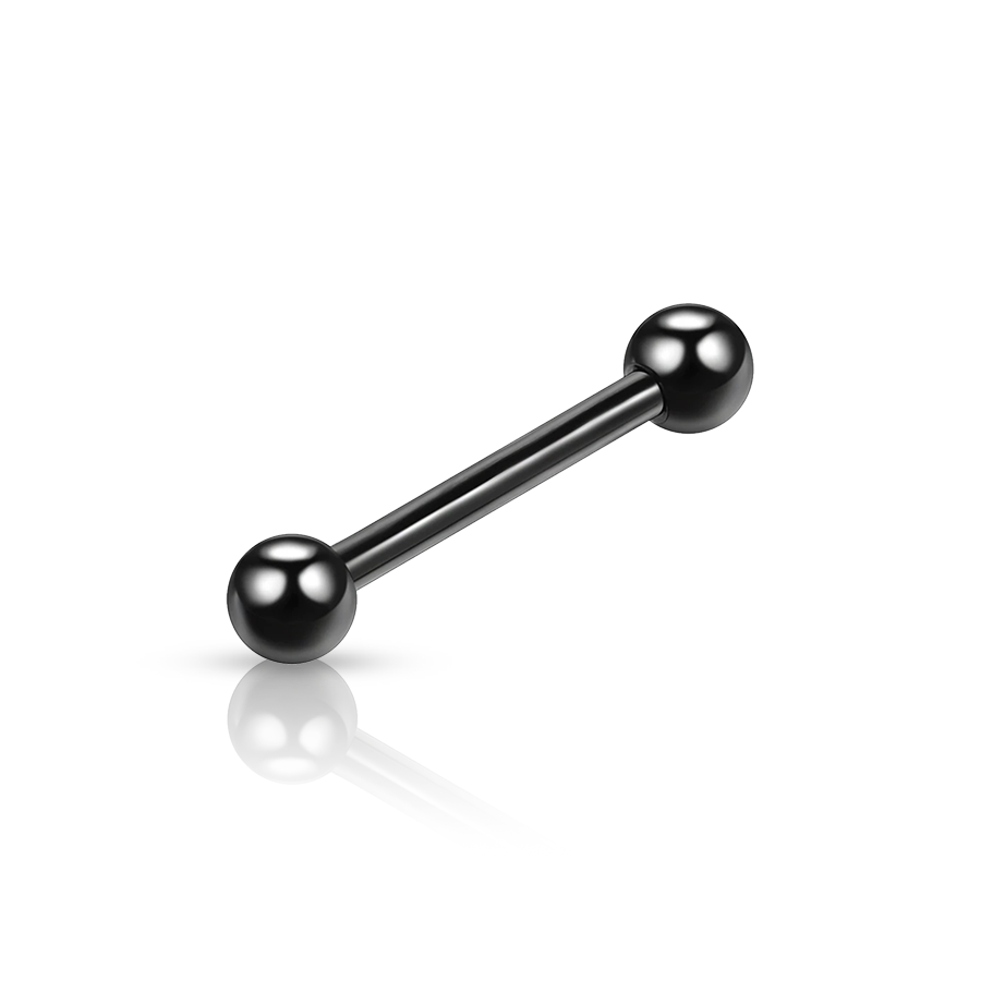 Two balls Tongue Piercing black