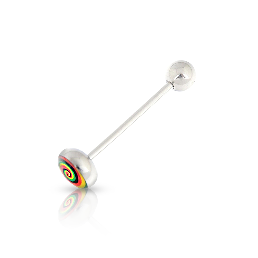 Colorful Tongue Piercing