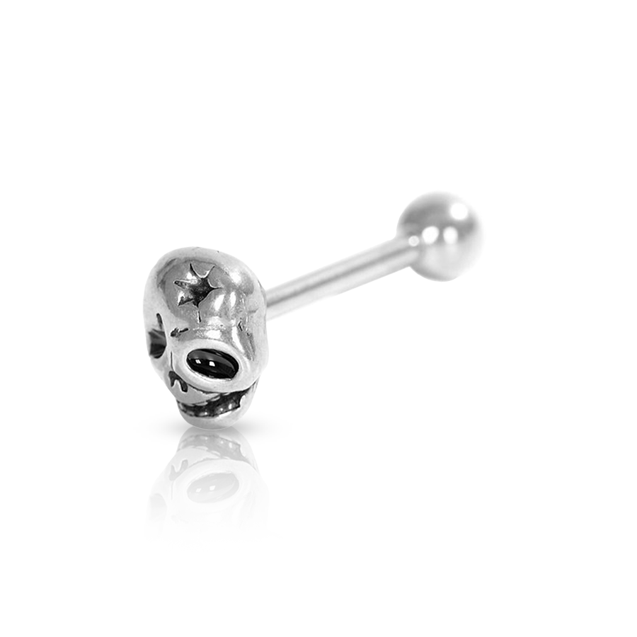 Small Skull Tongue Piercing