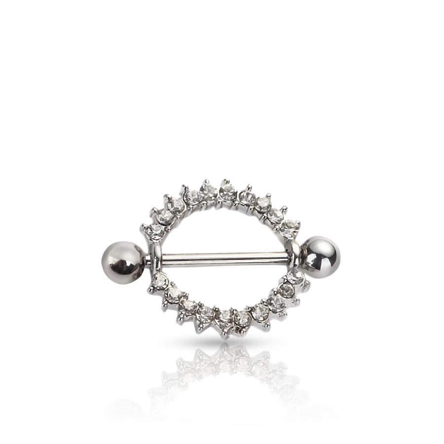 Round Vertical Nipple Piercing