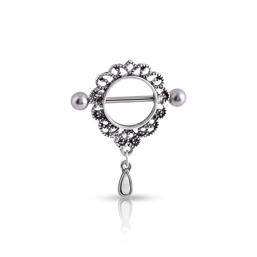 White Gold Nipple Piercing