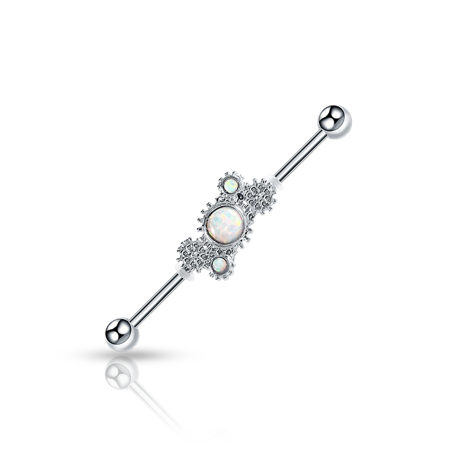 Piercing Industriel Pierres Blanches